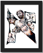 Load image into Gallery viewer, Illustrated Aleph Canvas Print with Frame featuring Hershl Levy