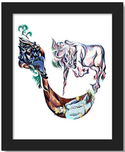 Load image into Gallery viewer, Illustrated Shin Canvas Print with Frame