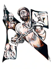 Load image into Gallery viewer, Illustrated Aleph Fine Art Poster Print With Black Frame Featuring Hershl Levy