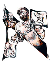 Load image into Gallery viewer, Illustrated Aleph Canvas Print with Frame featuring Hershl Levy