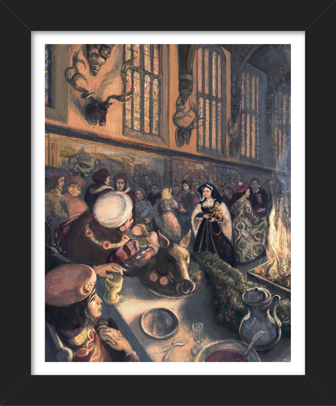 Tudor Scene Fine Art Poster Print With Frame